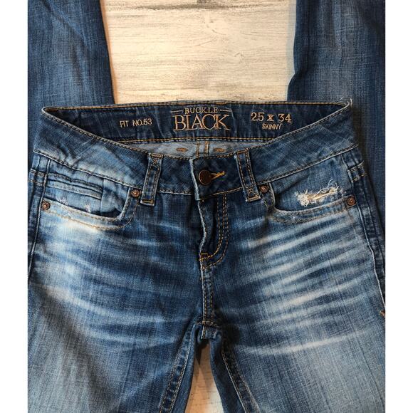 Women's Buckle Black Skinny Jeans 25 x 34 Fit no. 53 - Picture 4 of 4